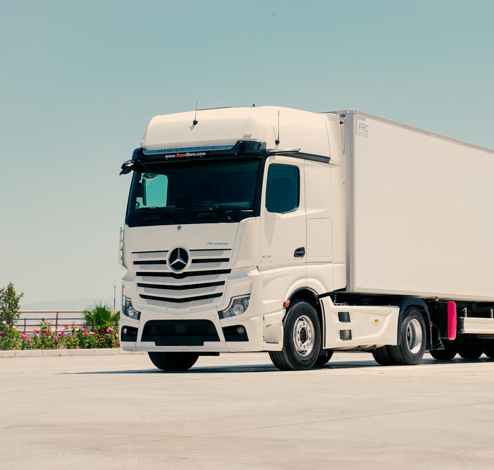 White refrigerated truck